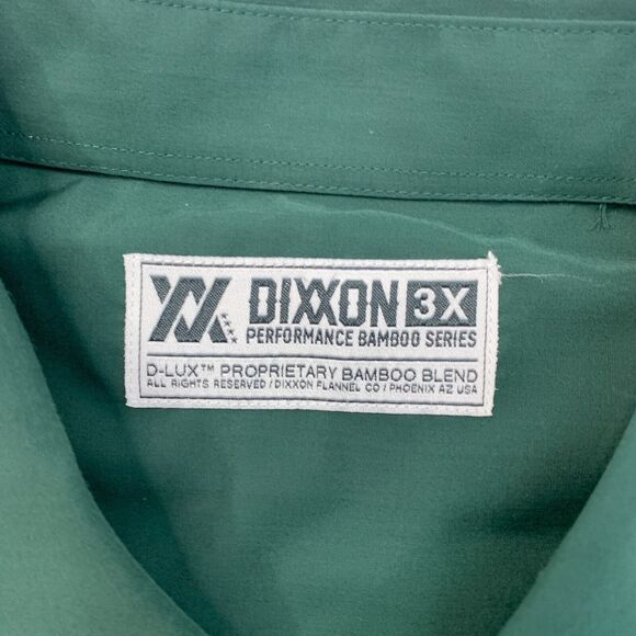 Dixxon Shirt Mens 3X Willow Green Short Sleeve Button Performance Bamboo Series - Picture 4 of 9